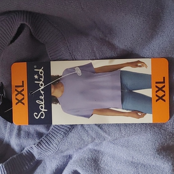 NWT Splendid Women's Short Sleeve Knit Top sweater, Blue - Picture 2 of 7